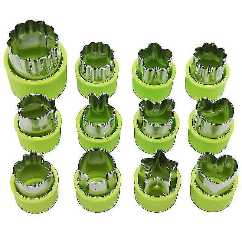 12pcs Vegetable Cookie Cutters Stainless Steel Vegetable Fruit Cutters