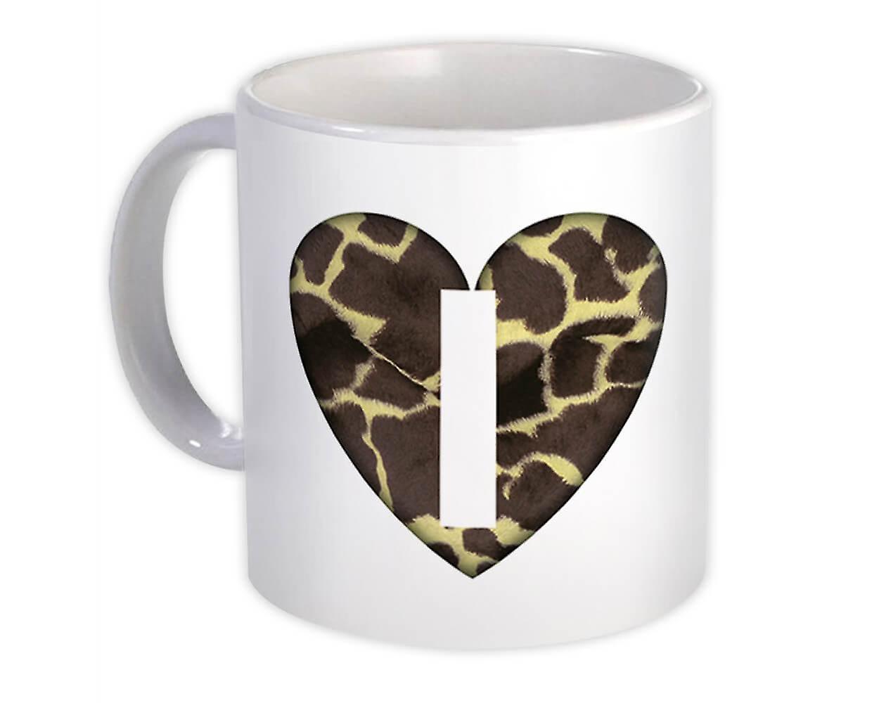 Geschenkbecher: Monogramm Buchstabe I Giraffe