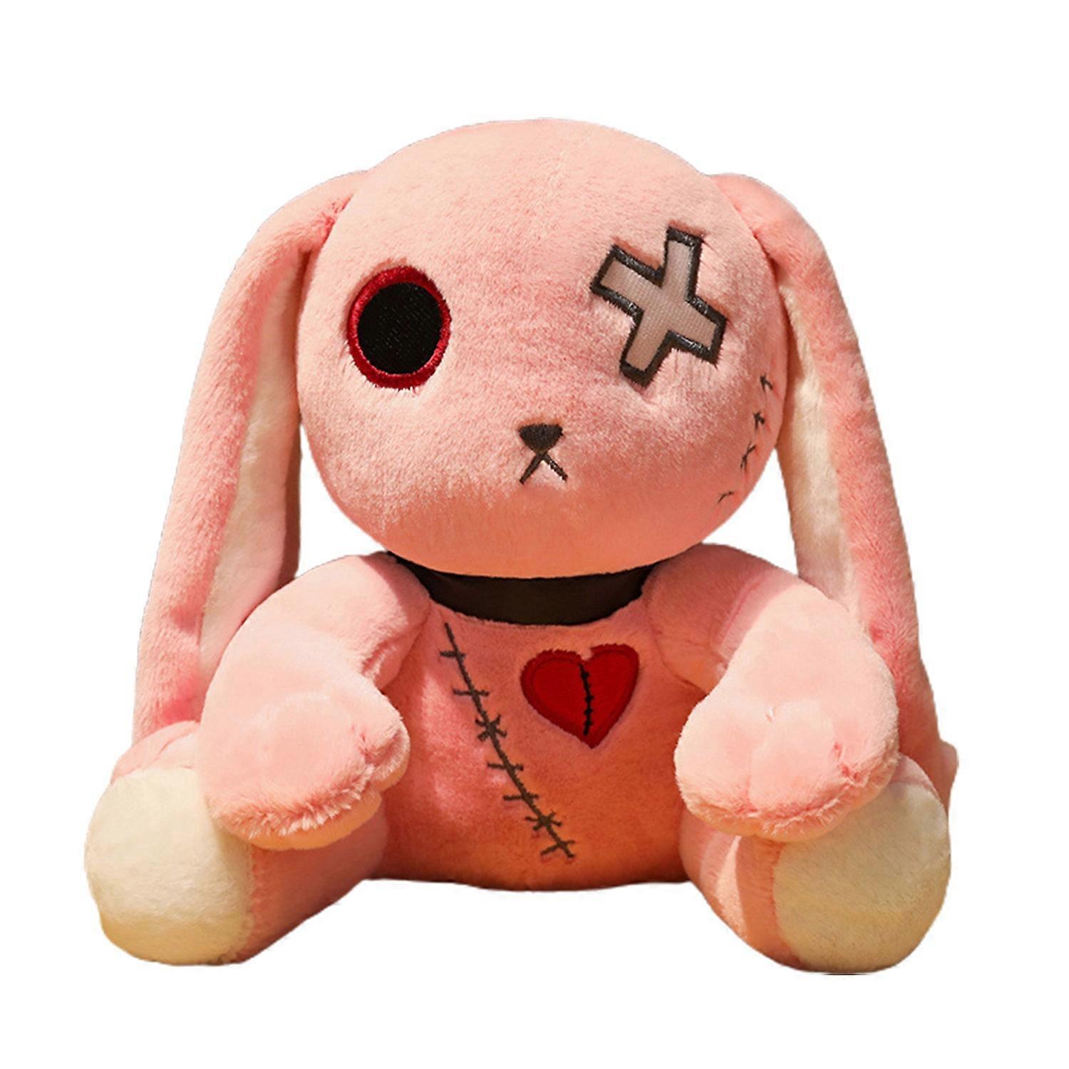 25/30cm Rabbit Plush Toy Dark Series Gothic Rock Style Long Ears Bunny Doll Plushies Ornament Photo