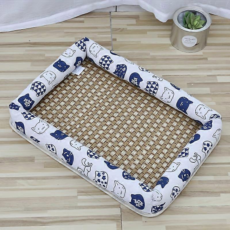 Viilentävä pellavainen lemmikkimatto - nykyaikainen Oxford-kangas kissansänky jäätyynyllä kesämukavuutta varten