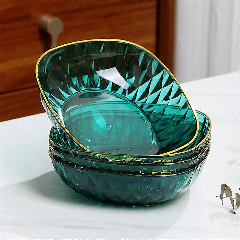 4pcs Transparent High-end Bone Plates, For Household Dining Table, Snack Plate For Fruits, Candies And Nuts