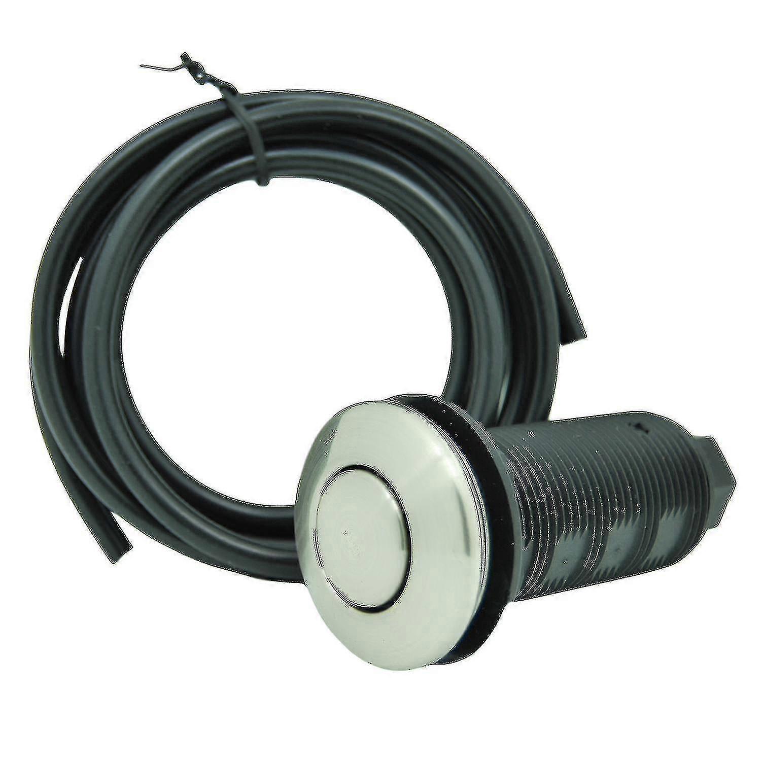 Air Activated Switch Button With Air Hose Sink Top Stainless Steel Button For Food Waste Garbage Disposal Part