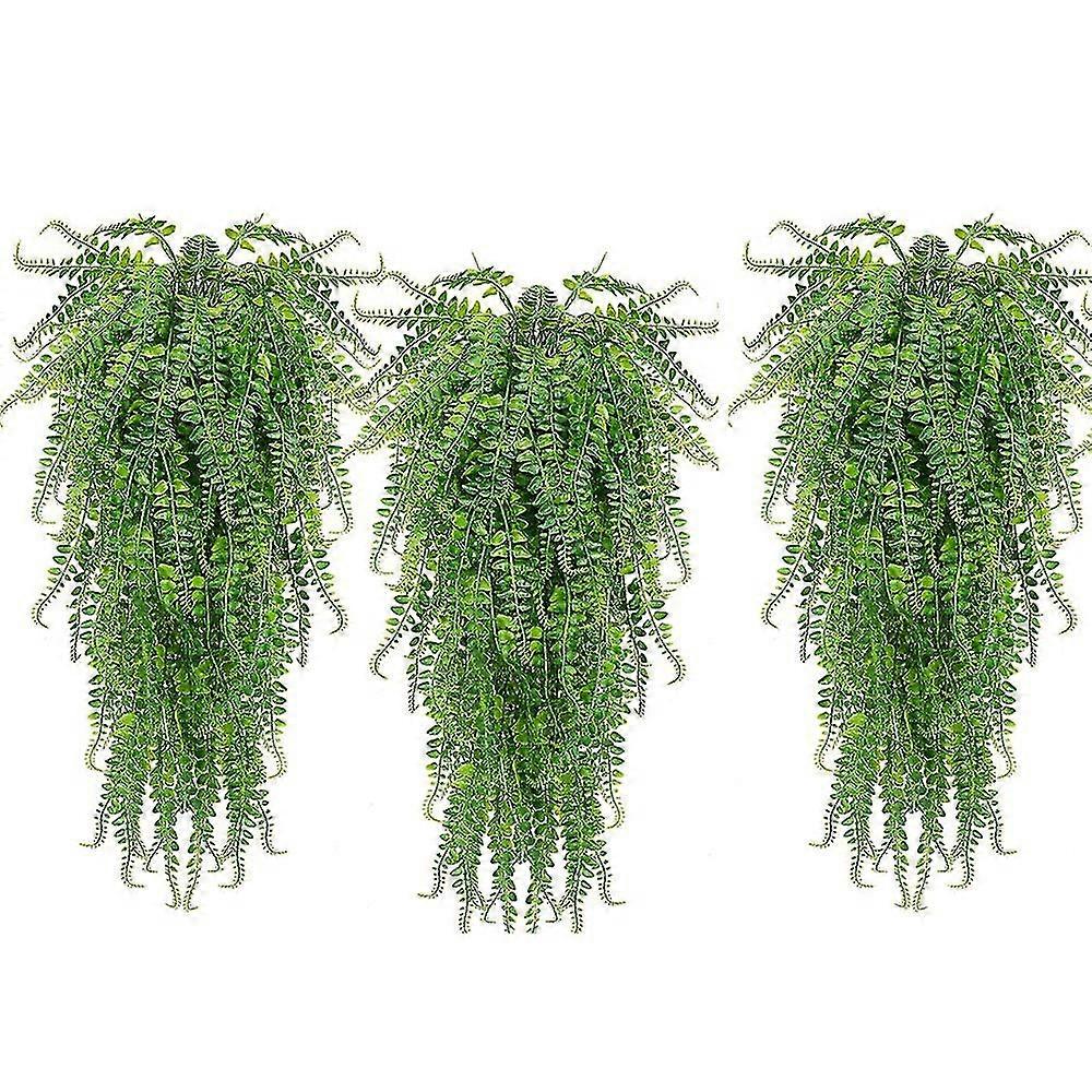 3 pezzi artificiali felci appese piante vite falso edera Boston felce appesa pianta esterna resistente ai raggi UV