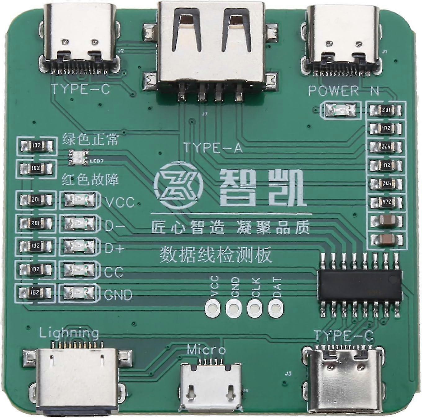 USB Cable Tester - Precise Type-C, Micro-USB, and iOS Data Wire Test Fixture