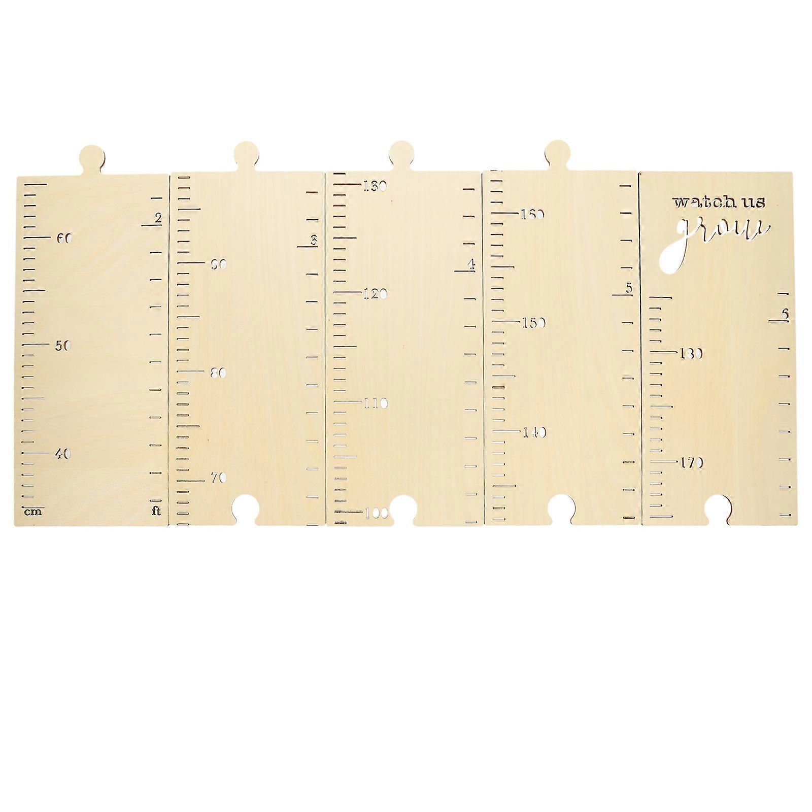 1 set pussel längddiagram trälängddiagram mätdiagram tillväxtdiagram linjal för barn