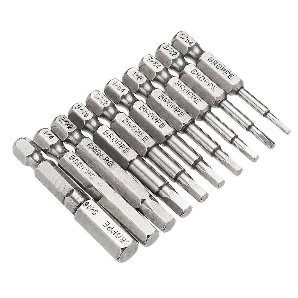 10 Piece Hex Head Long Allen Bit Set Quick Release Shank Impact Driver Drill