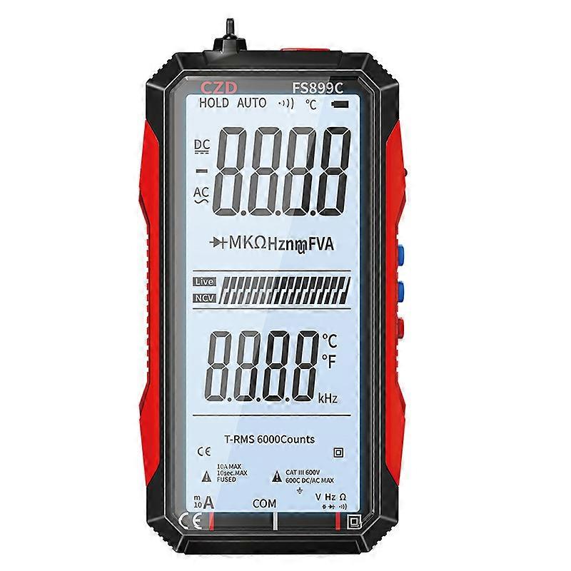 Digital Multimeter 6000 Counts True RMS AC/DC Ammeter Voltmeter Tester Auto Temperature Ohm Hz Capacitance Diode NCV Meter
