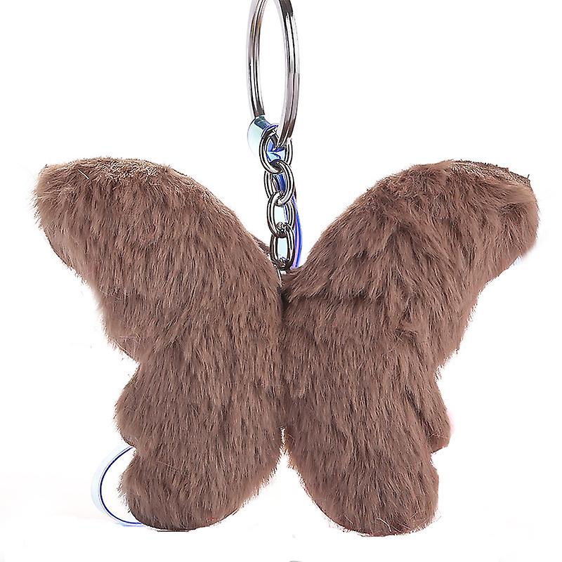 Plush Butterfly Colorful Key Chain Lady's Bag Car Pendant