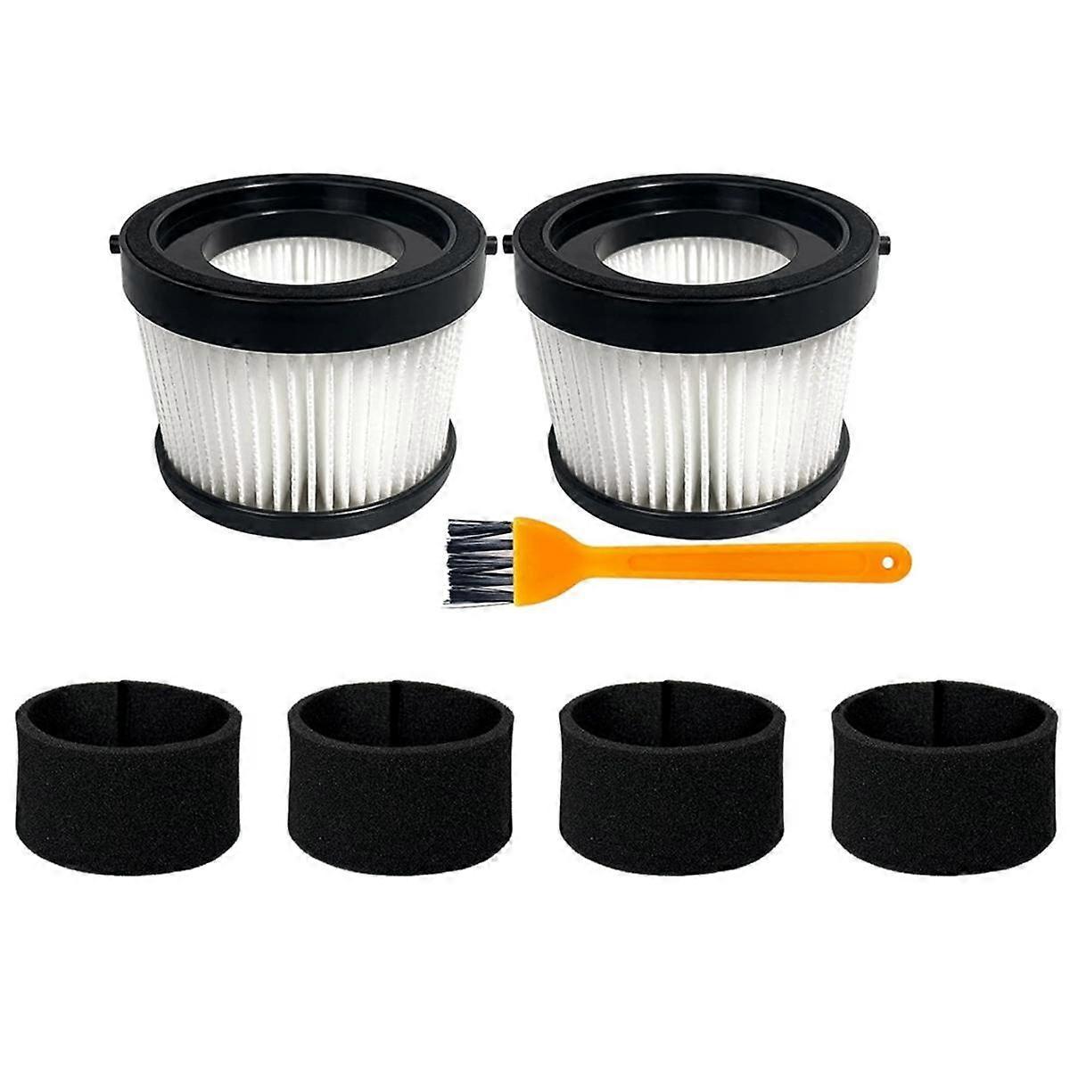 2Pcs DCV5011H HEPA Filter for DCV501HB Cordless Handheld Vacuum, with 4 Foam Sleeve Filters & 1 Brush