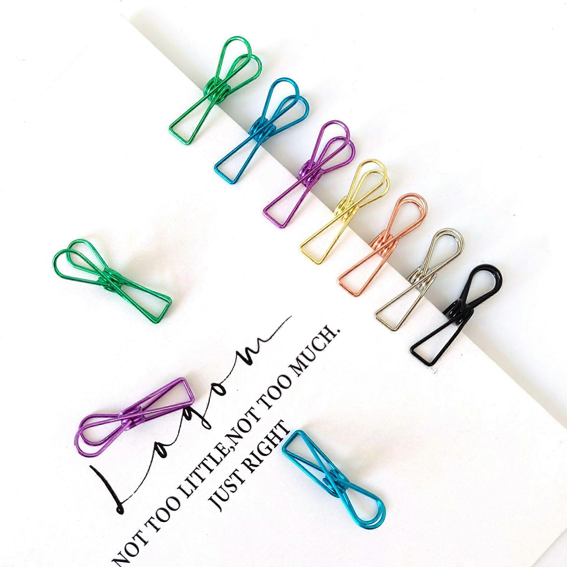 Multi-Purpose Clothespins Stainless Steel Clothespins Long List Hanging Rack Clip 28 Pack Random Color