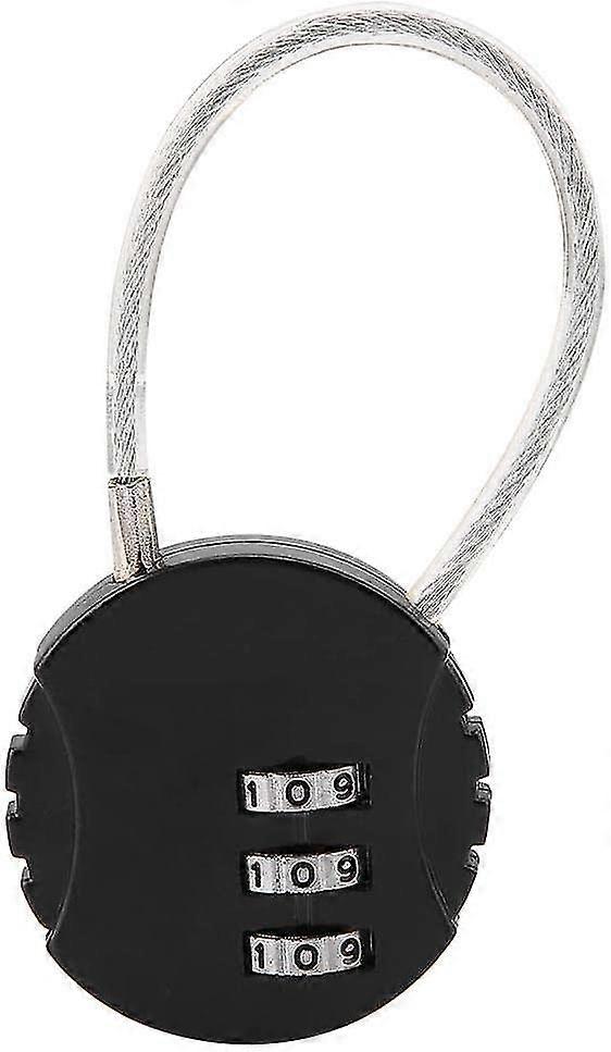 Security Padlock,combination Lock Code Padlock Travel Padlock With Steel Cable 3 Digits Luggage Padlock