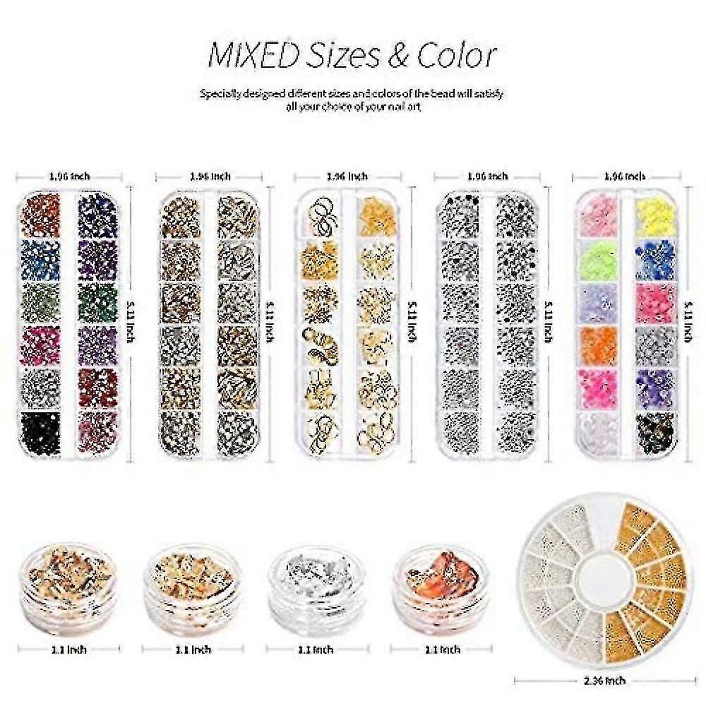 Kit With 6 Boxes Art Rhinests 1 Box Foil P