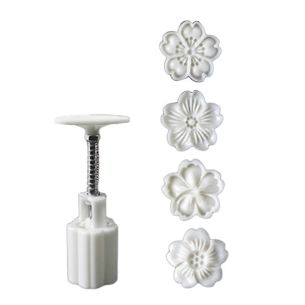 Hibiscus Shaped Mooncake Stamps Mooncake Mold Plastic Material Mooncake Tools