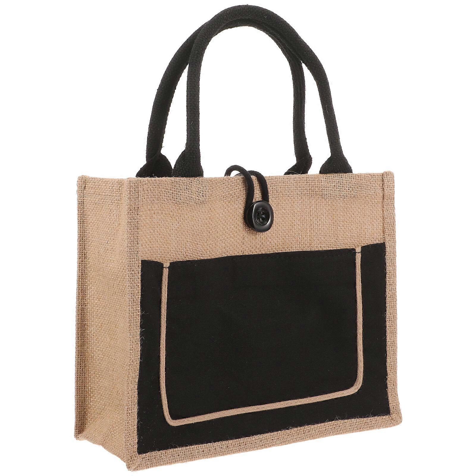 Button Tote Bag Large Tote with Handles Reusable Grocery Tote for Shopping