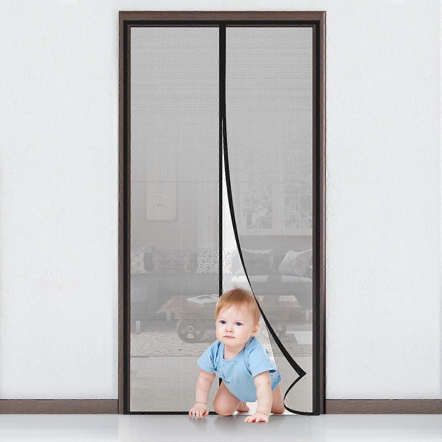 Magnetic Mosquito Net Door Window 90x210cm Magnetic Mosquito Net Adhesive Strip Automatic Closing Very Fine Mesh Easy Installation Without Drilling