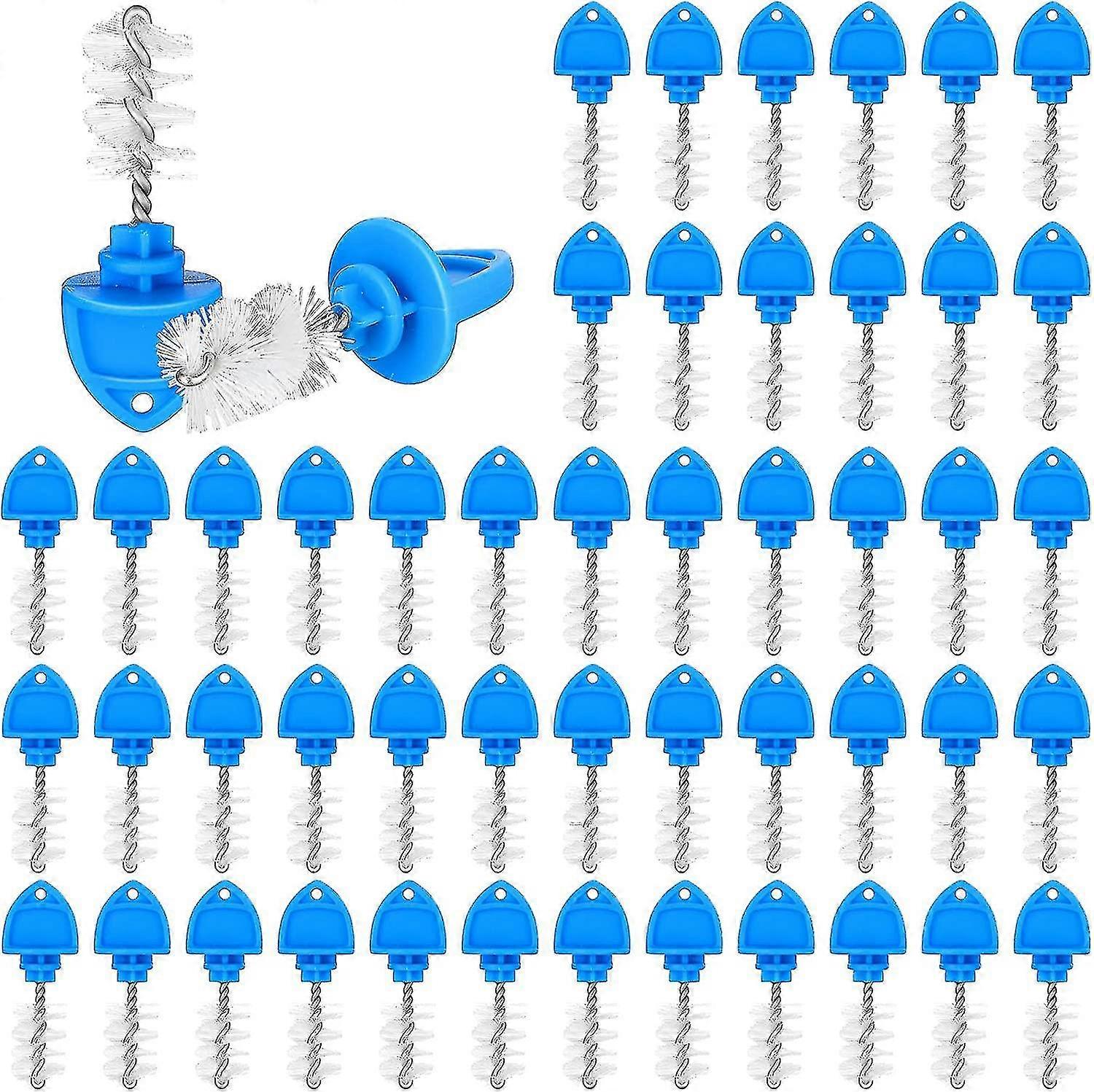 Paquet de 50 bouchons de bière Brosse à robinet Brosse à robinet à bière bleue Brosse hygiénique de bouchon de nettoyage de robinet - MXBC