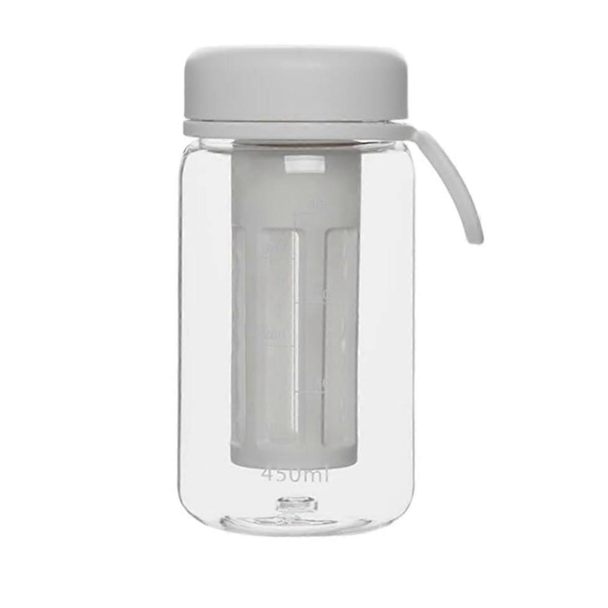 Reisebecher fr Cold Brew-Kaffeemaschine mit weichem Silikongriff, tragbarer Eiskaffee- und Tee-Ei mit Reisebecher, Wei