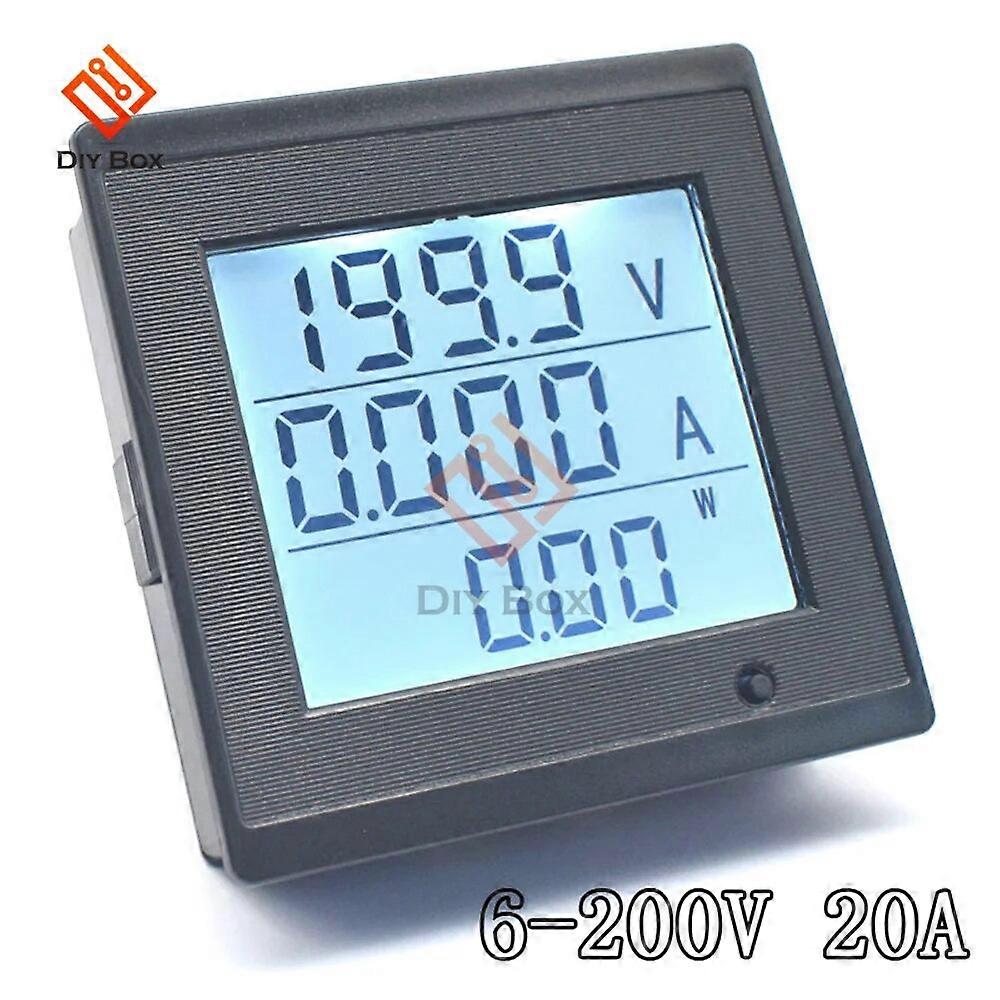 6-200V LCD Digital Display DC Voltage And Current Meter 20A Power Consumption Impedance Multi-Function Meter Tester Tools