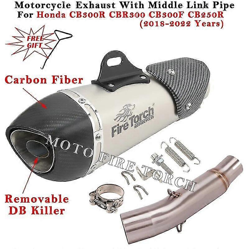 Utsøkt eksosrørFor YAMAHA YZF R15 V3 V4 R125 MT125 MT15 2020 21 2022 Full motorsykkel eksosanlegg Front Link Pipe og med DB Killer lyddemper