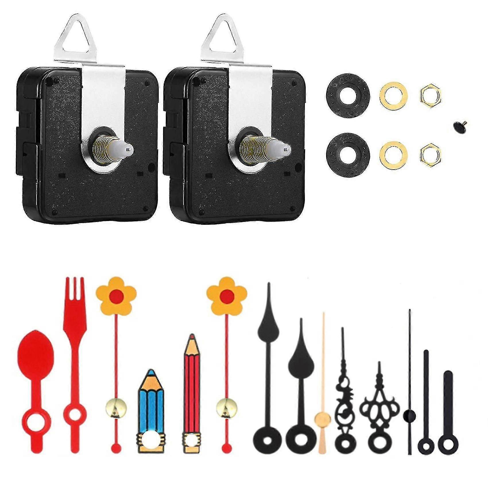 2pcs Quartz Clock Movement Non Ticking Clock Mechanisms (13/18 Mm)