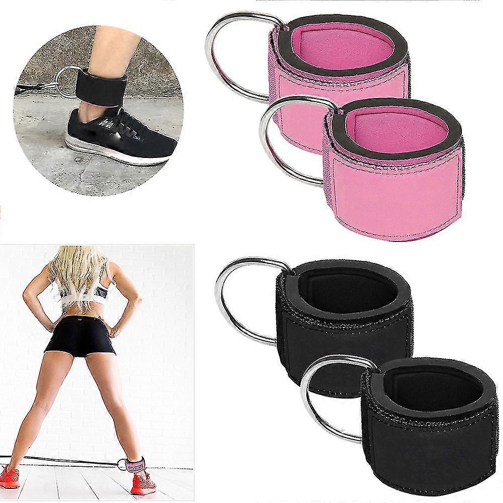 2Pcs Adjustable Ankle Straps for Cable Machine Gym Ankle Strap D-Ring Ankle Cuff Straps