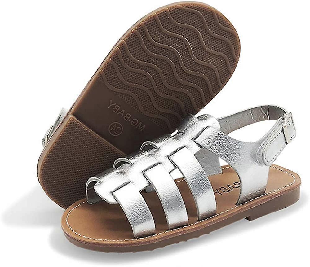 صنادل أطفال صنادل بنات صنادل مفتوحة اصبع القدم T-Strap للرضع أميرة فستان أحذية مسطحة صنادل صيفية خارجية للفتيات (طفل صغير / طفل صغير)