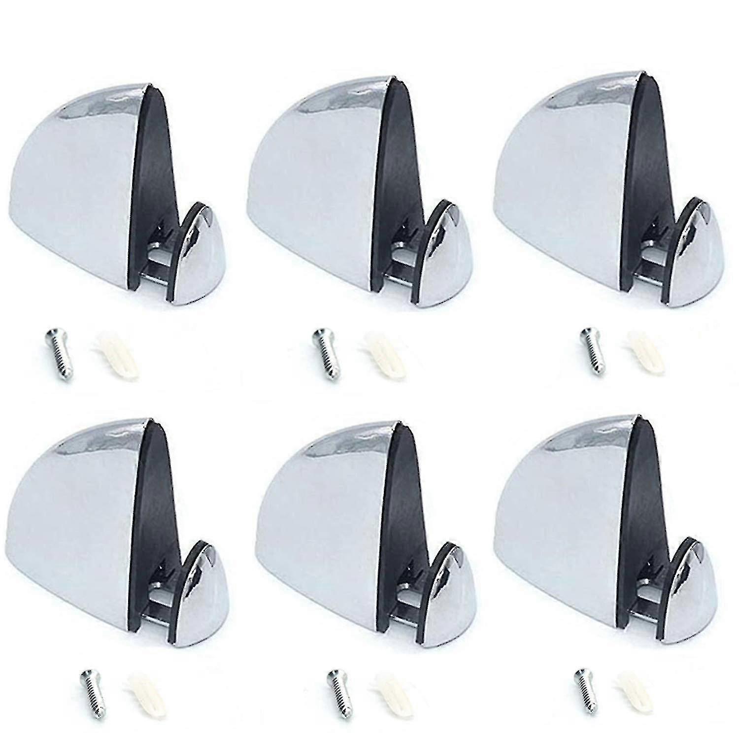 6 Pcs Glass Shelf Brackets Adjustable Glass Shelf Bracket Polished Chrome Wall Mount For 3-13mm Thickness Shelf