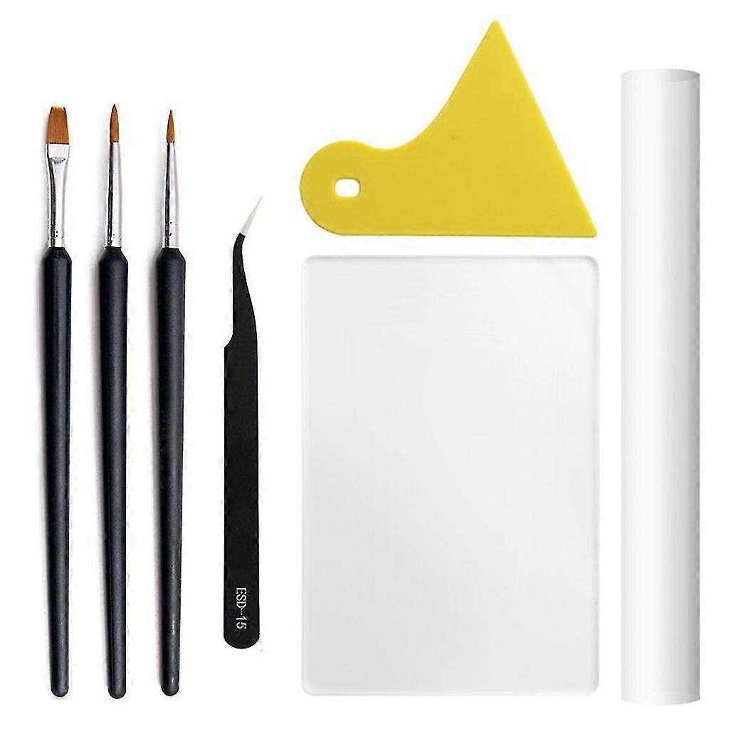 7pcs Acrylic Sheet Roller Scraper Tool Brush Set For Shaping Sculpting Clay Pottery Craft