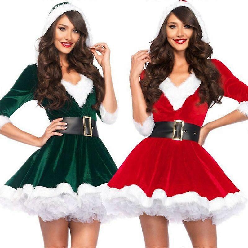 Fashion Women Half Sleeve Solid Popular Ladies Santa Claus Xmas