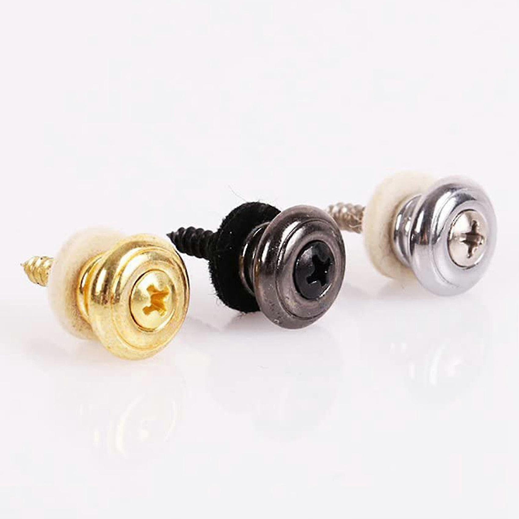 2pcs Copper Guitar Strap Lock Compatible With Acoustic Classical Ukulele Silver