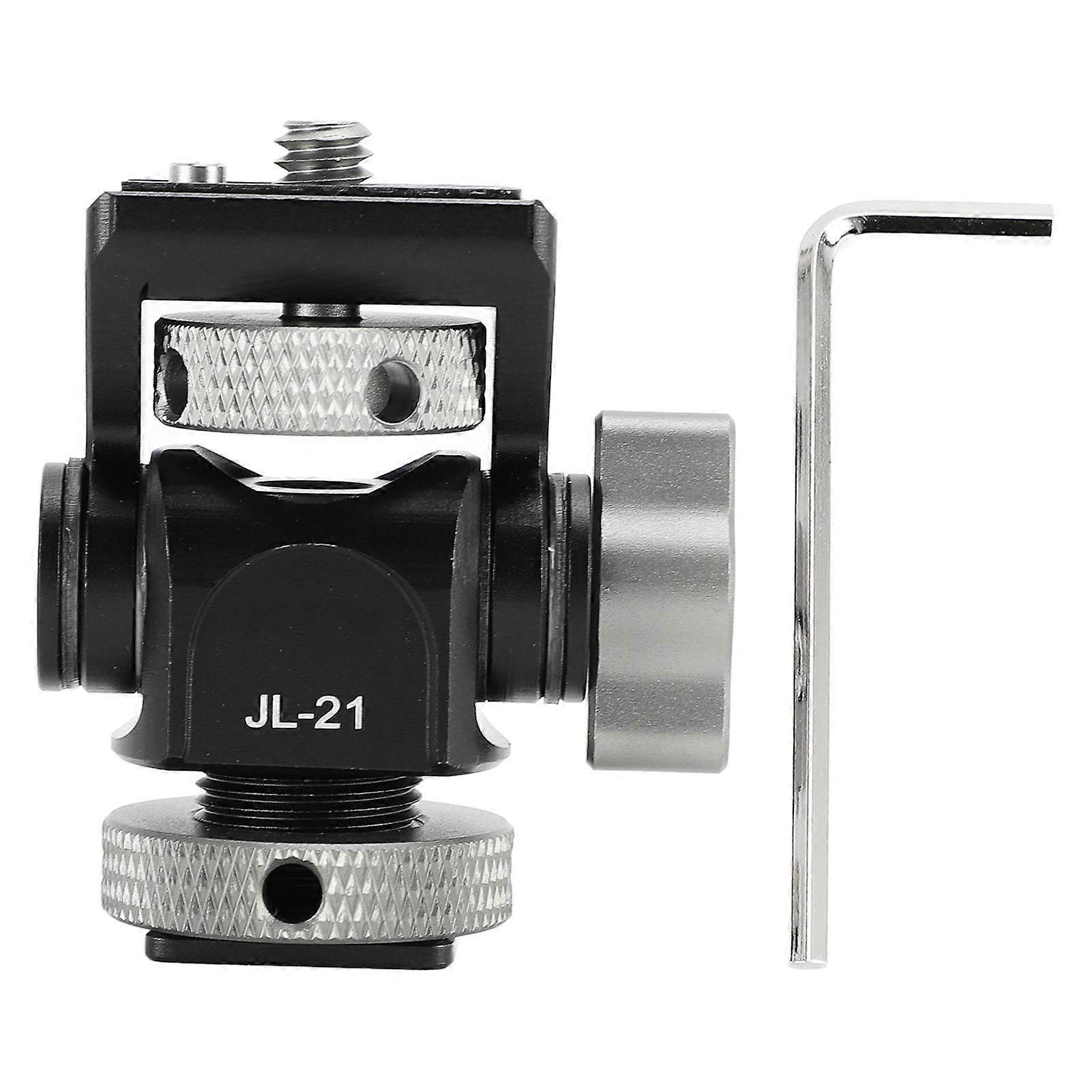 360 Degree Rotatable Field Display Hot Shoe Mount Adapter with Locating Pin 1/4in Screw Cold Shoe for Camera Accessories