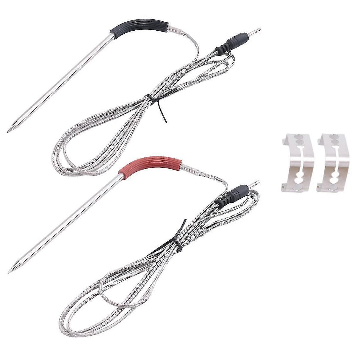2 عبوة مسبار اللحوم Repalcement للشواء والمدخن ، مسبار درجة الحرارة مع ملحقات مشبك التحقيق