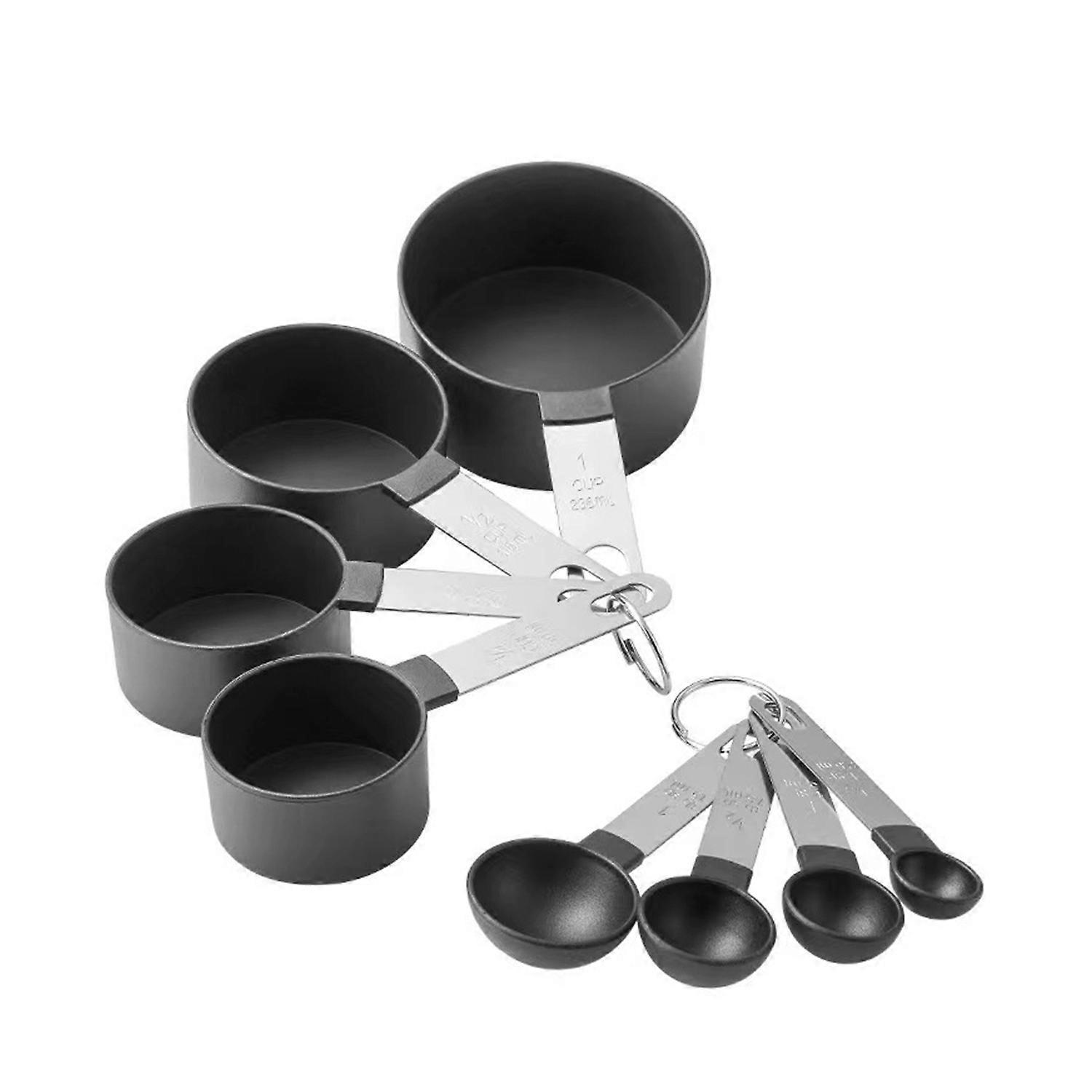 8Pcs Measuring Spoon Set Stainless Steel Measuring Spoons with Embedded Scale for Precision Cooking