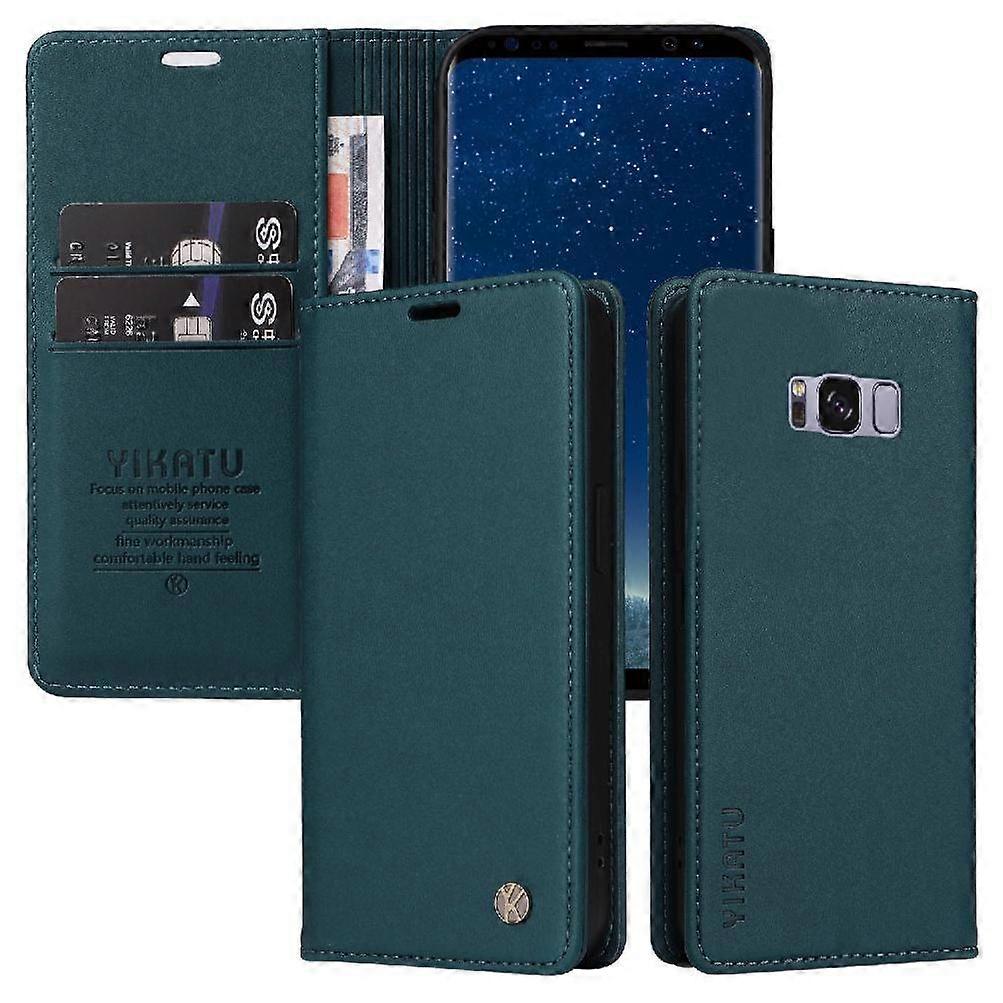 Flip Case For Samsung Galaxy S8 Faux Leather And Full Matte TPU With Card Slots And Stand Functionality Strong Magnetic Attraction