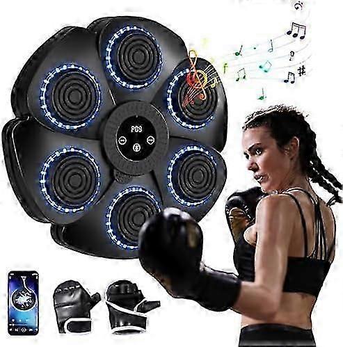 Music Boxing Machine, 2024 New Smart Wall Boxing Machine -Bluetooth with Boxing Gloves Adults Kids 9 Speed and Count Down Mode