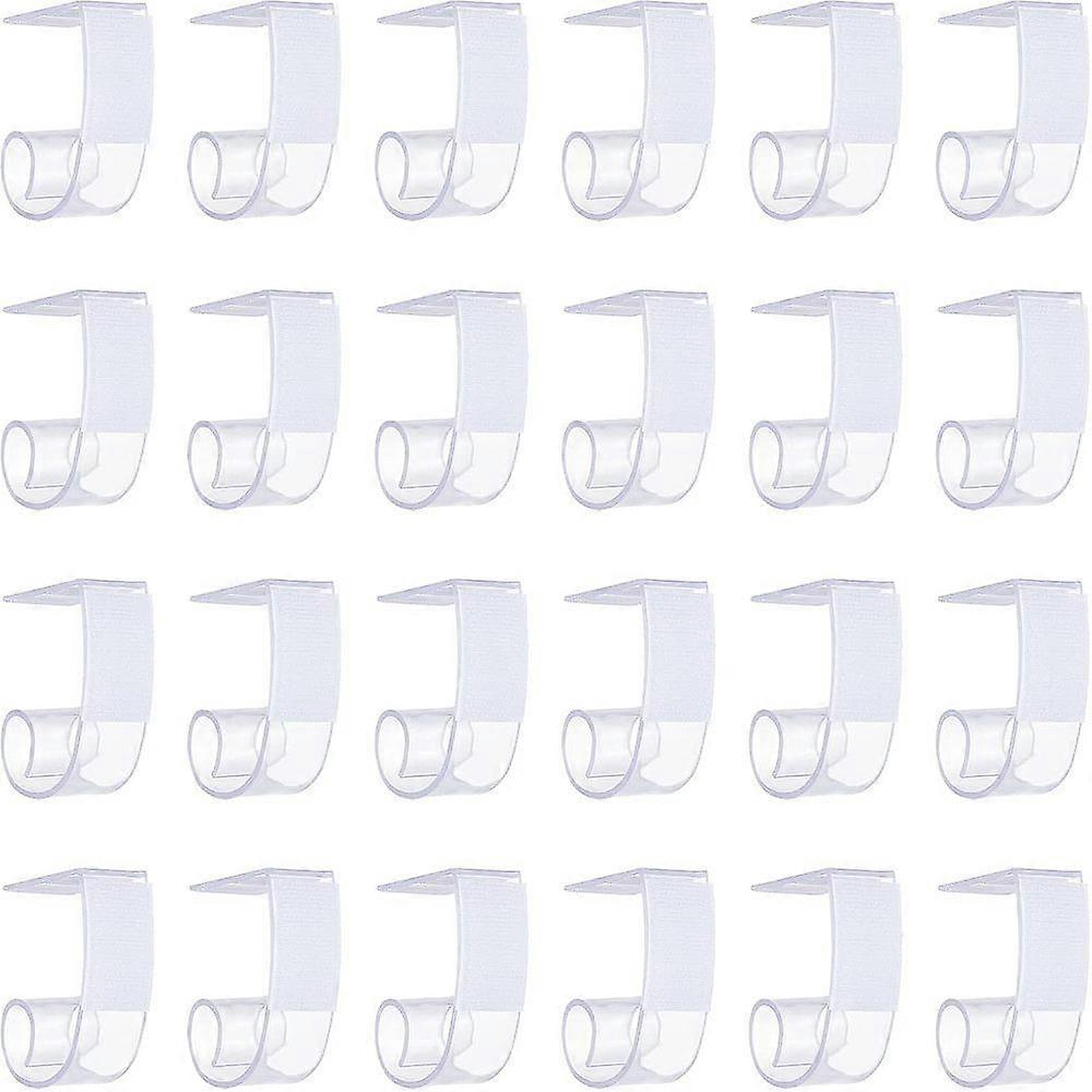 Table Cover Tablecloth Clips Table Skirting Clips with Hook and Loop at The Back Side Clear 63x44x25mm 24pcs/set