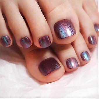 Cat Eye Press On Toenails Full Cover Fake Nails In Various Size  Jelly Glue Model