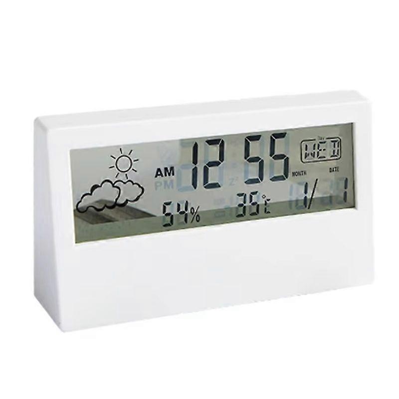 LED Thermometer -Hygrometer Multifunction Electronic Temperature Humidity Meter Weather Station with Alarm Clock