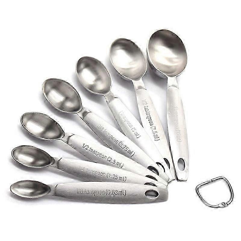 7pcs Stainless Steel Measuring Spoon Premium Stackable Kitchen Measuring Spoon Set Tablespoons Home Kitchen