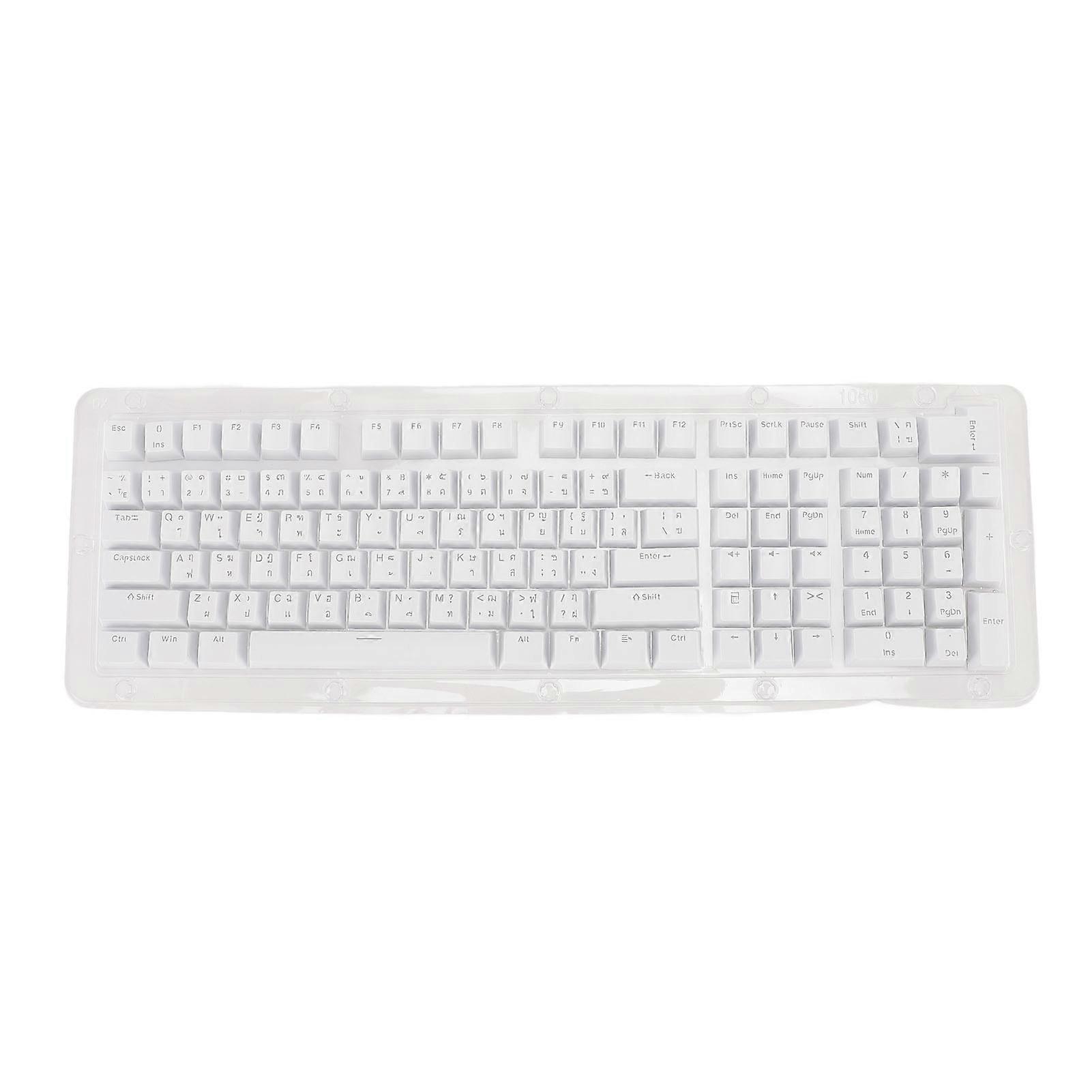 Thai Keyboard Keycaps 113 Keys Minimalist Mechanical Keyboard Keycaps for 61 64 68 84 87 96 98 100 104 108 Keys Keyboards White