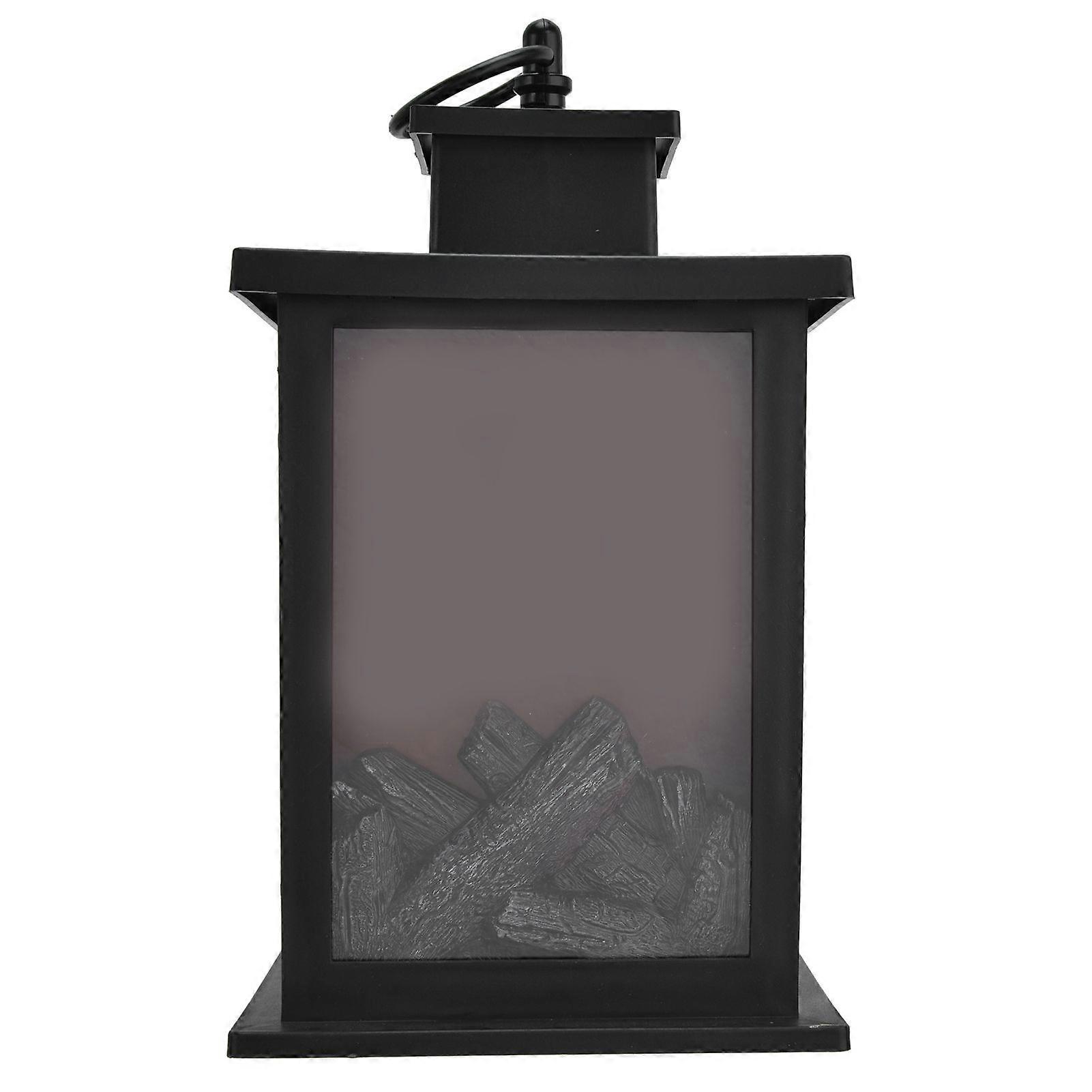 Fireplace Lantern LED Portable Hanging Handle Simulation Decoration Survival Kit Warm Light