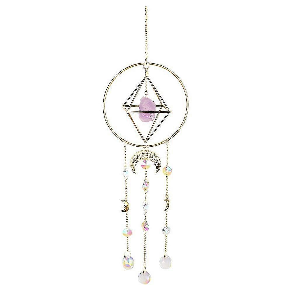 Gold Plated Moon Phase Crystal Daylighter Prism Window Rainbow Maker Window Ornament