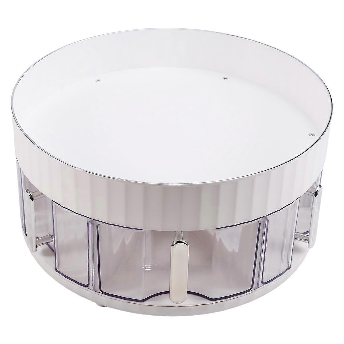 360 Rotating Spice Organizer Double Layer Spice Tray Round Rotating Spice Rack A