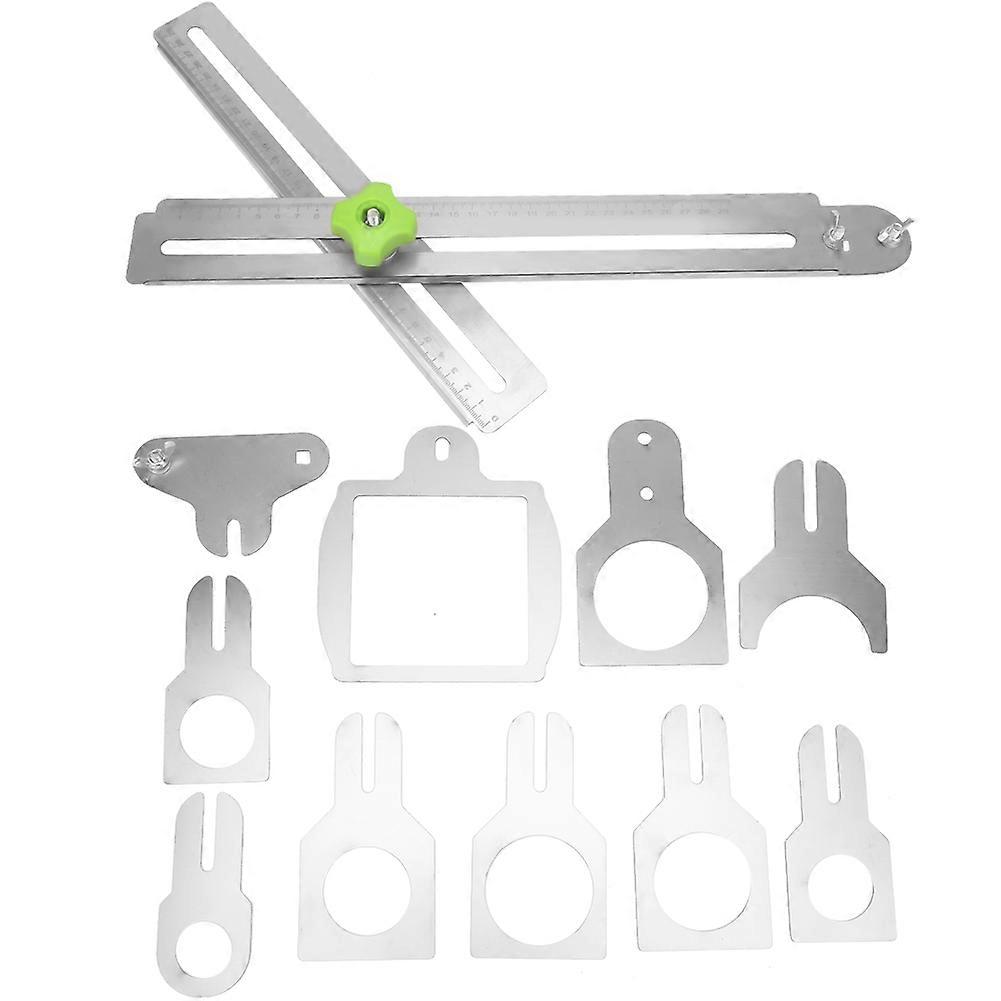 Multi-functional Tile Hole Locator Drilling Ruler Universal Stainless Steel Punching Tool