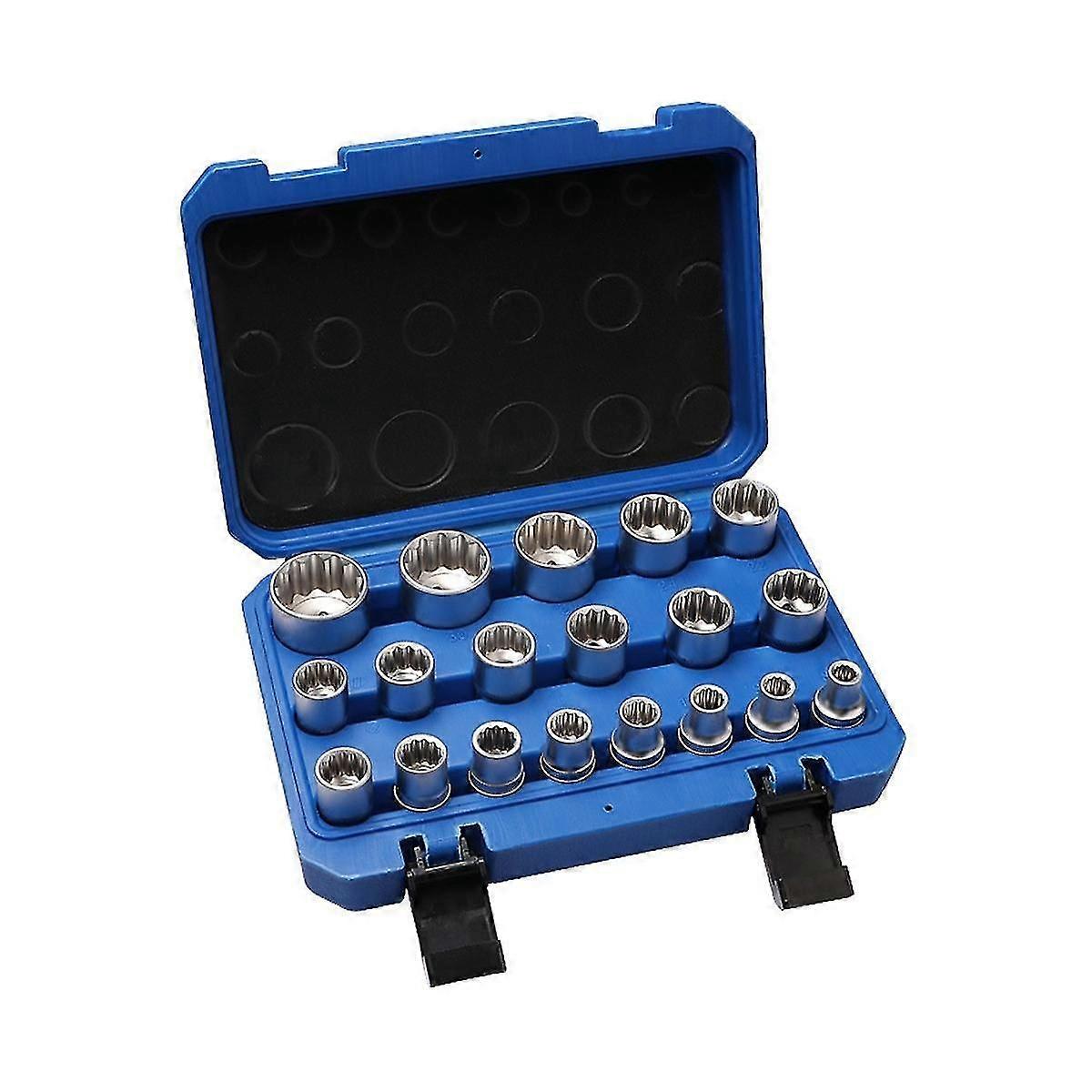 Set di chiavi a bussola a 19 pezzi a 12 angoli 8-32mm