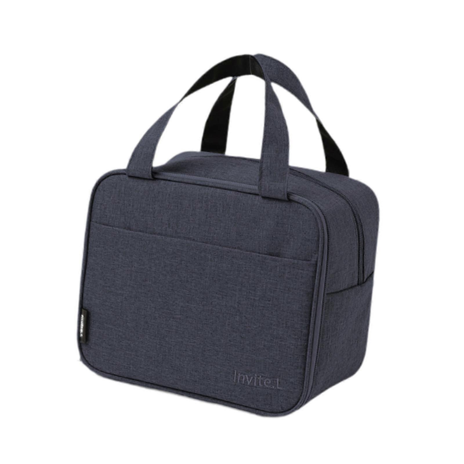 Insulated Lunch Box Bag Portable Multifunctional Thermal for Adults Office Beach Dark Blue