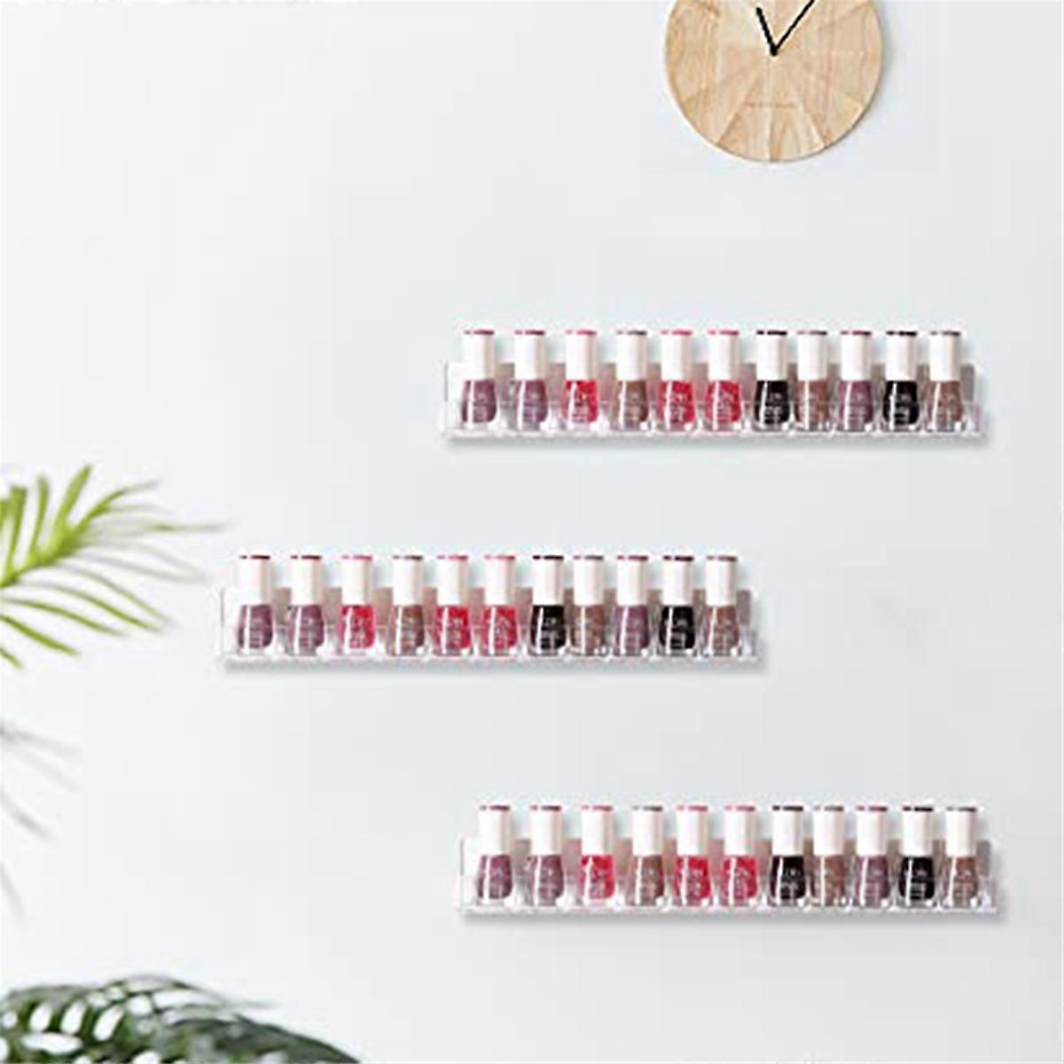 Nail Polish Rack Wall Mounted Shelf 4Pack,Clear Acrylic Nail Polish Holder Organizer with Removable