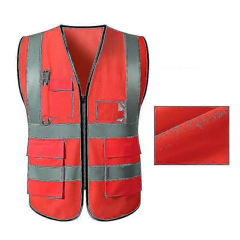 Gilet de sécurité réfléchissant gilet de circulation multi-poches de couleur vive uniforme des mineurs de charbon de chemin de fer respirant