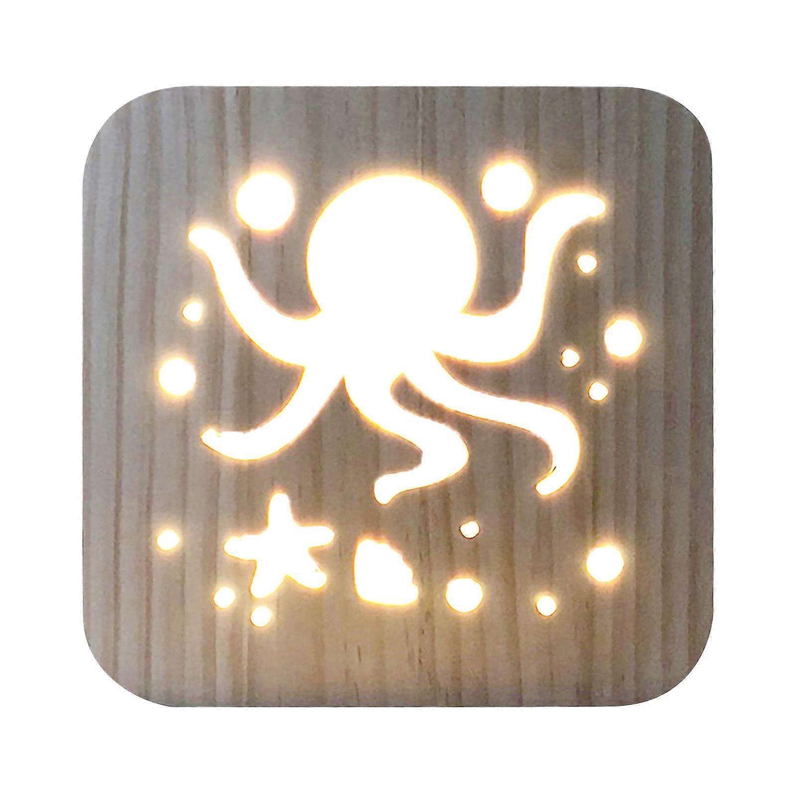 Wood Three-dimensional Night Light Decoration Gift Light pp523