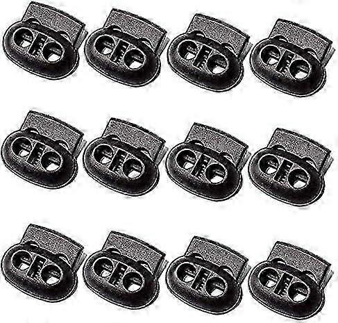 50PCS Professional DIY Rotundity Black Plastic Toggle Spring Stop Double Hole